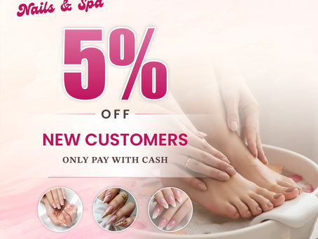 5% OFF New Customers (Cute Nails & Spa)