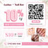 10% OFF + $10 OFF (Lashes and Nail Bar)