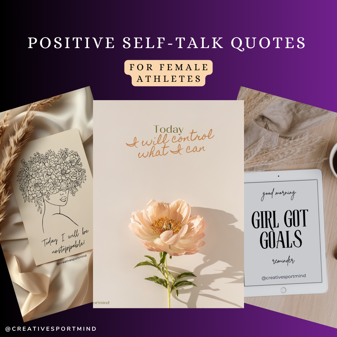 Aesthetic beige/nude Positive Self-Talk quotes for female athletes