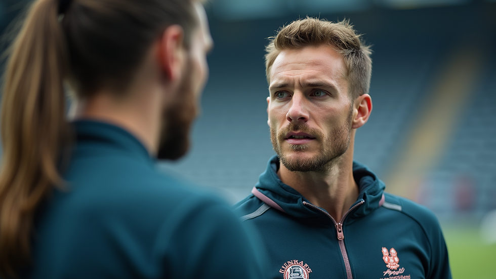 Close-up view of a sports psychologist discussing strategies with an athlete