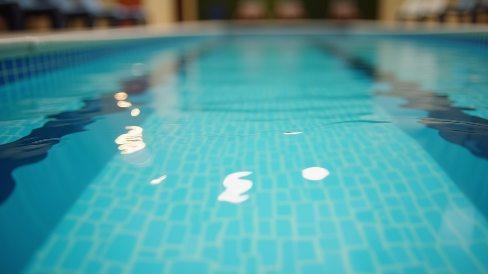 Close-up view of the shimmering surface of a swimming pool