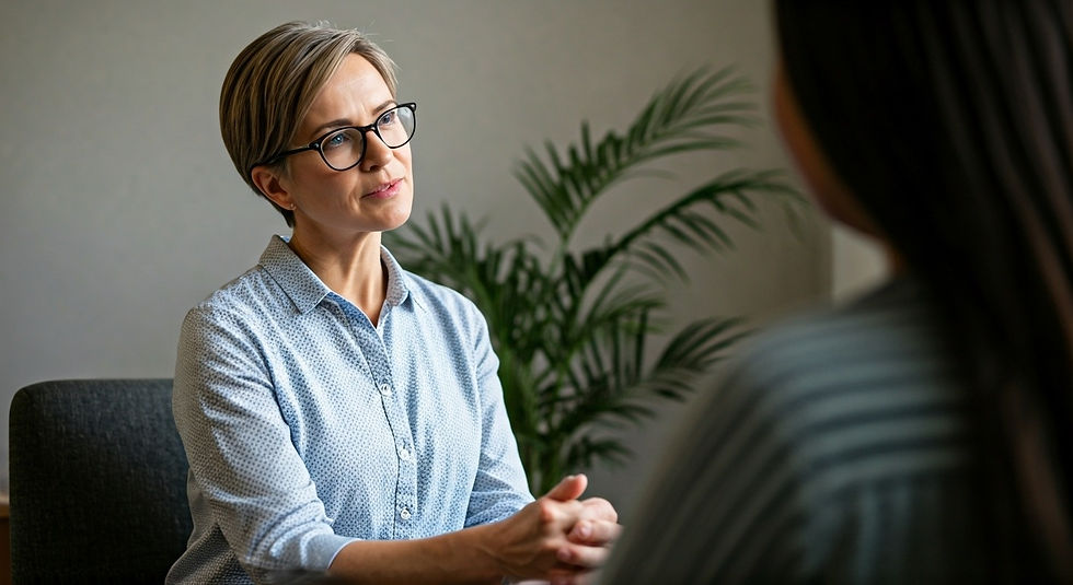 Coach and client in a room
