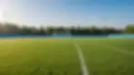 Eye-level view of a serene soccer field for breathwork practice
