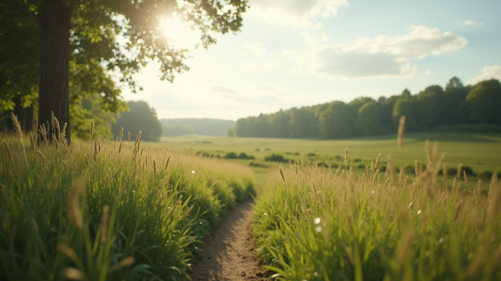 Eye-level view of a serene natural landscape