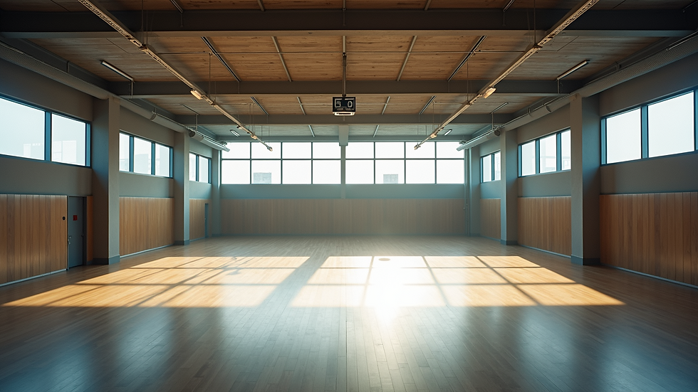 High angle view of a tranquil training space for athlete development