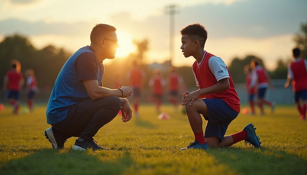 Young athlete and coach