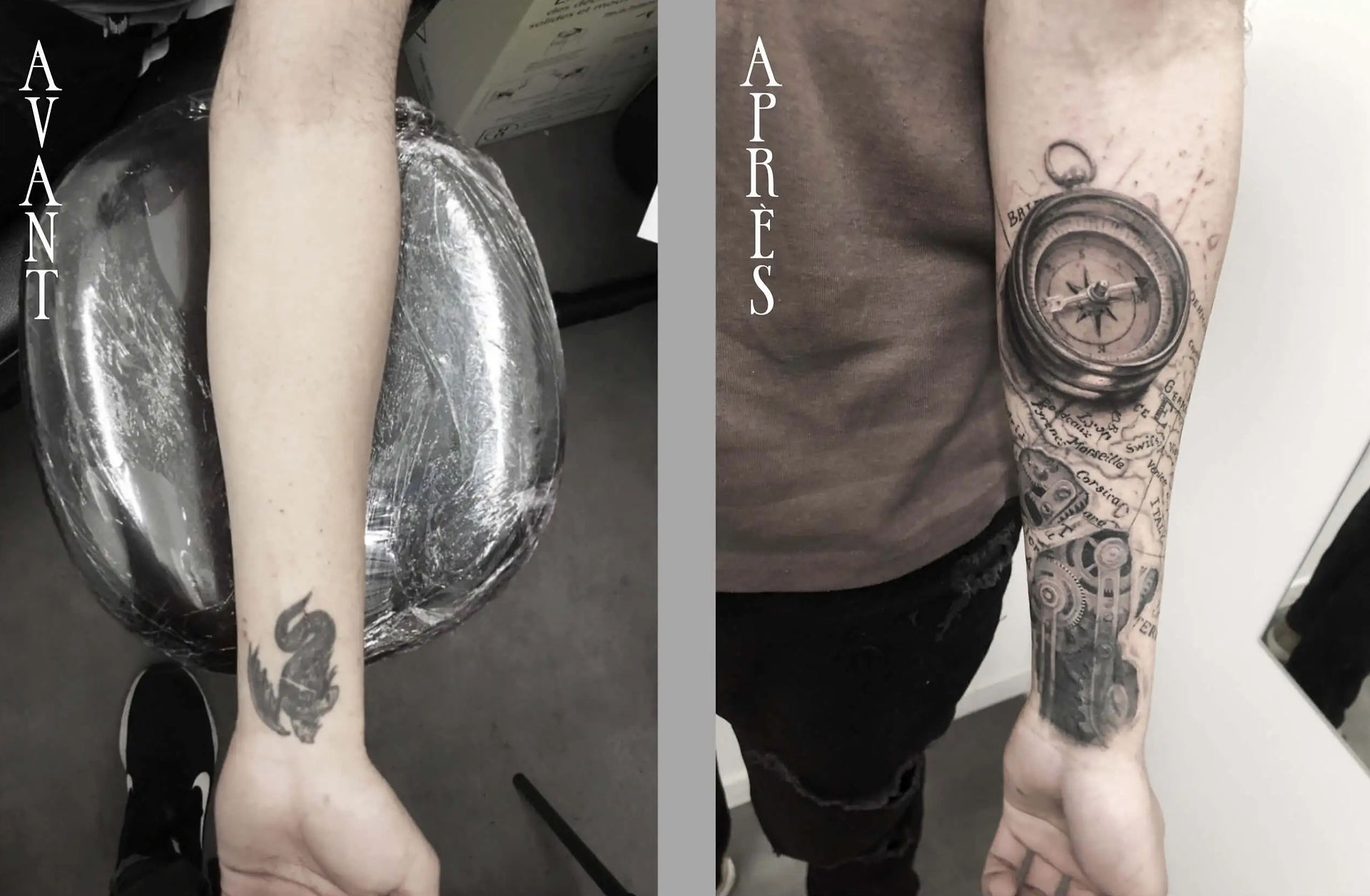 couverture d'un tatouage raté refait à bordeaux