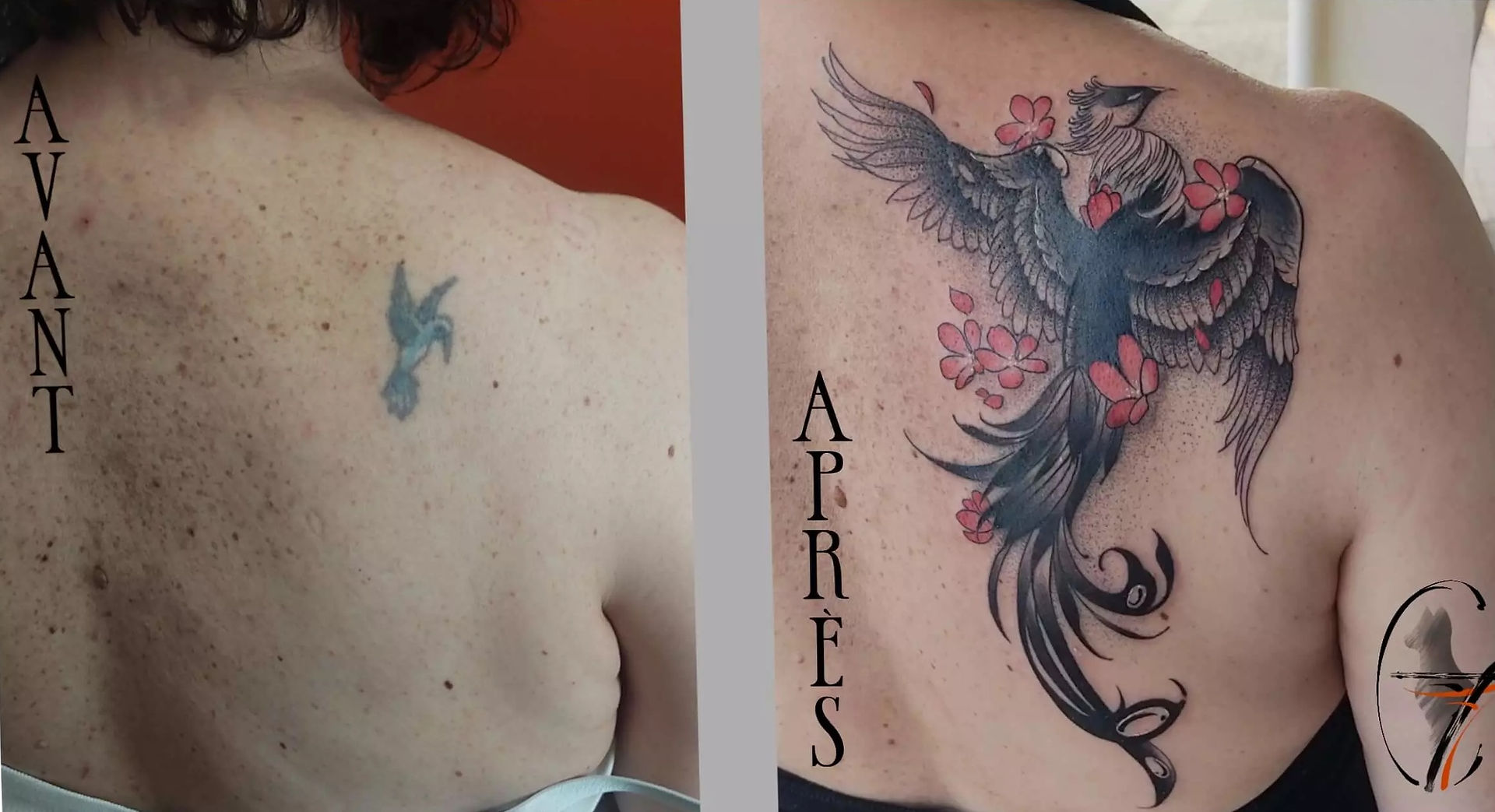 Tattoo cover fait à bordeaux en gironde
