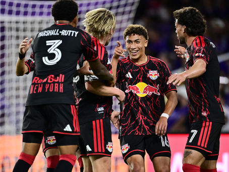 Julian Hall celebrates with teammates after opening the scoring against Orlando City; Photo Credit: Getty Images