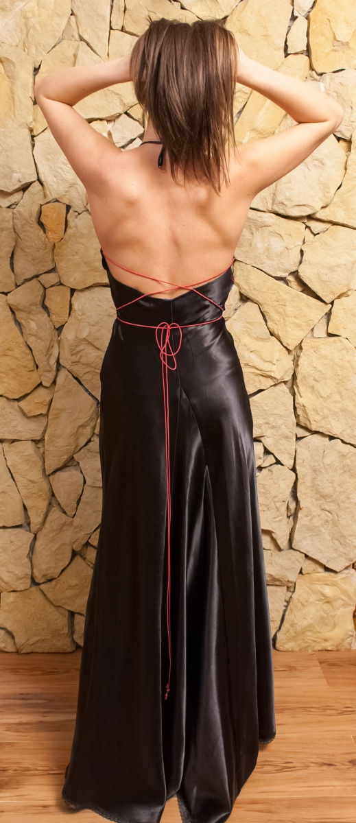 Thumbnail: BLACK SPANISH STYLE LONG DRESS