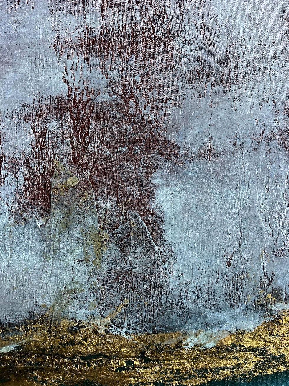 Fields of Gold - 20x20 gold leaf textured painting wall art on canvas