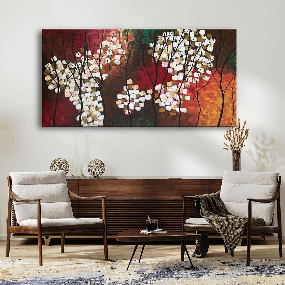 Autumn Blaze - 48x24 inch 4ftx2ft wall art on canvas original abstract painting