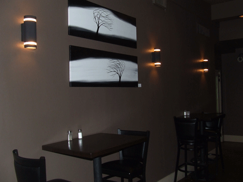 woodfire restaurant painting on display