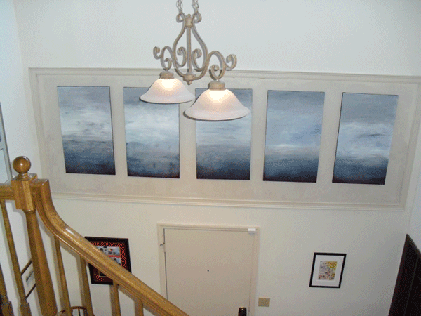 Cape Cod custom painting by Kelly Anne Bedford on large wall 