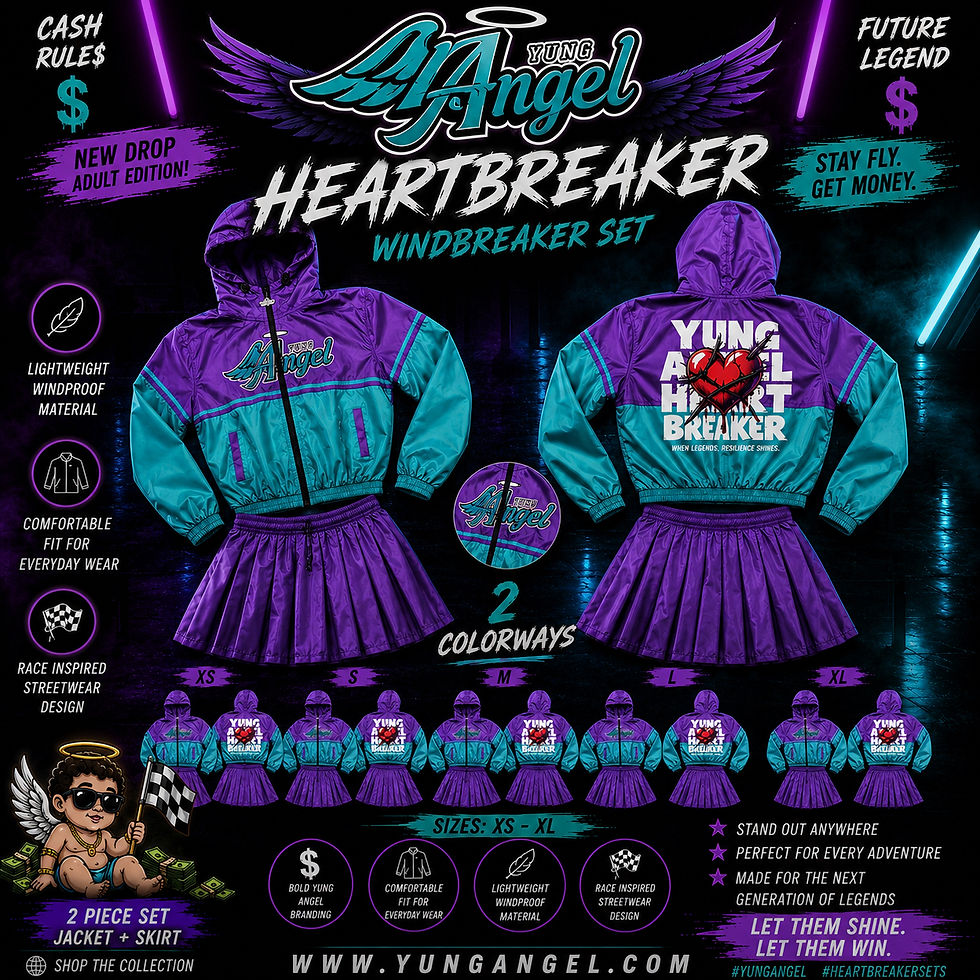 Thumbnail: YUNG ANGEL HEAVENLY HEARTBREAKER WINDBREAKER SKIRT SET