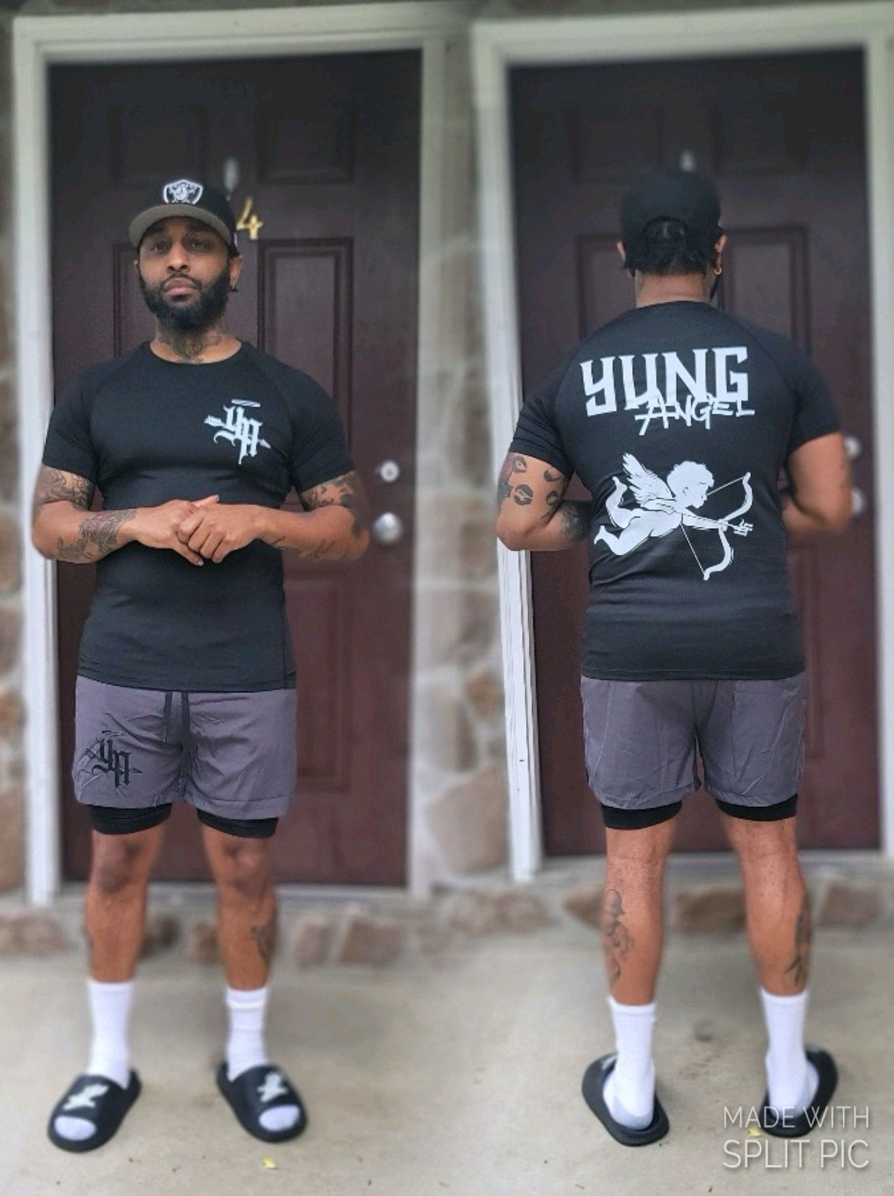 Yung Angel Grey 2 in 1 workout shorts 