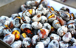 Roasted chestnuts sold at streets of Lisbon, Portugal