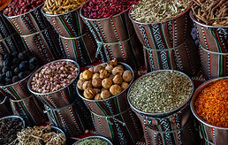 Variety of spices and herbs on Souq Muttrah, Muscat, Oman