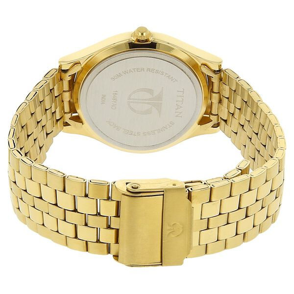 Thumbnail: Titan Quartz Analog Champagne Dial Watch for Men (NR1648YM02)