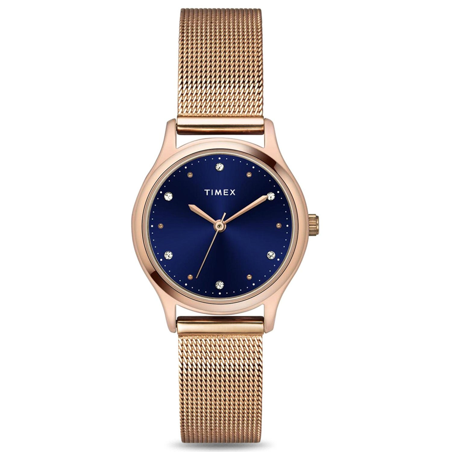 Timex Blue Dial Women's Analog Rose Gold Bracelet Watch TW0TL8711