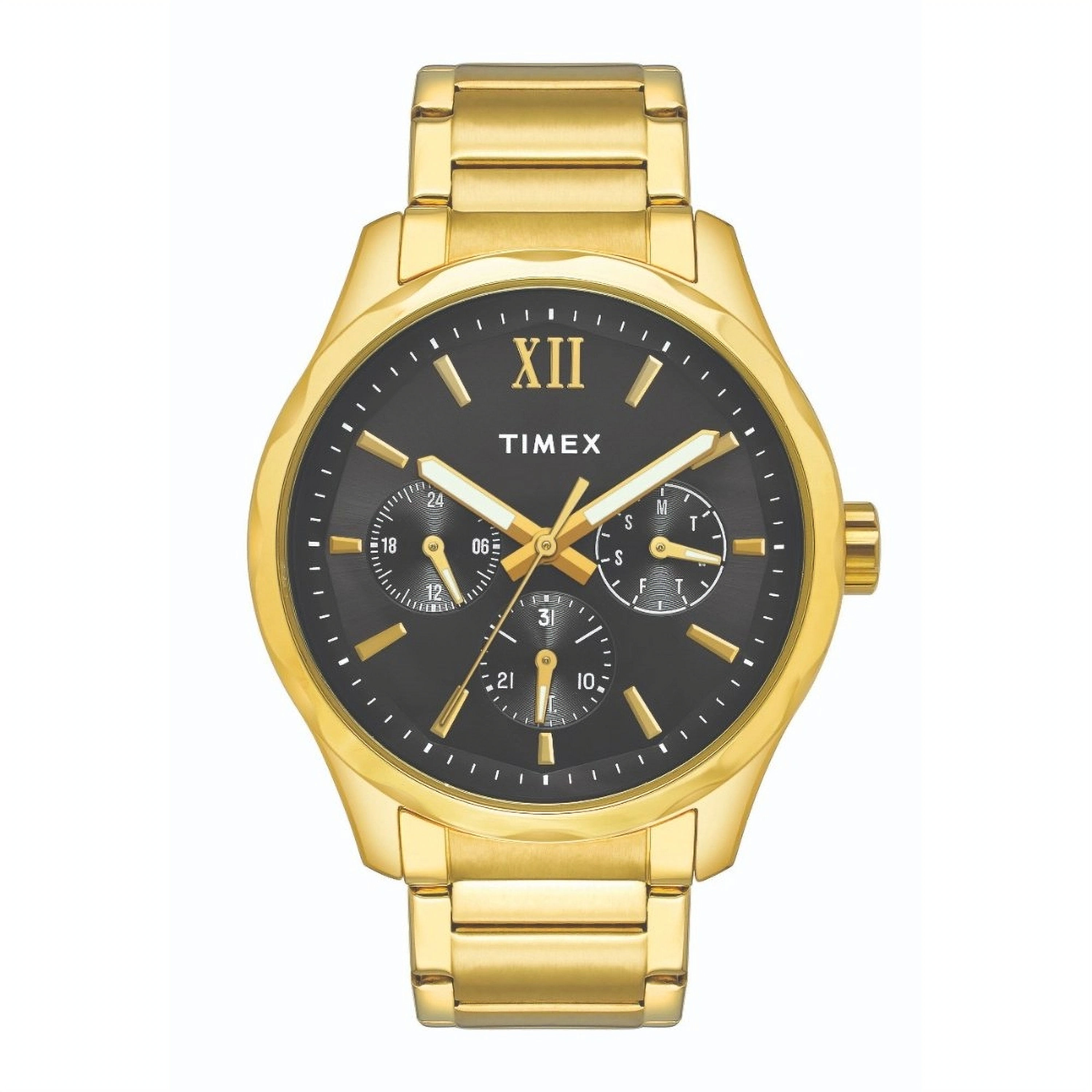 Timex Black Dial Men's Multifunction Analog Gold Bracelet Watch TW0TG7603