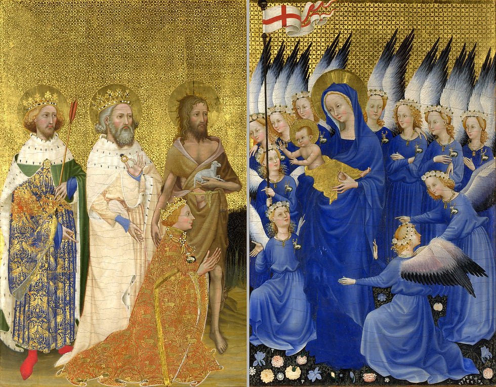 The Wilton Diptych, c 1395-99, tempera on panel, National Gallery, London
