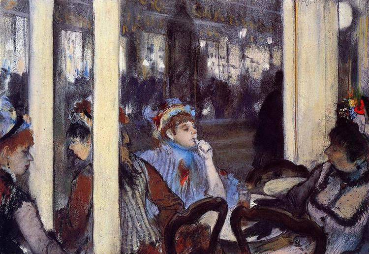 Edgar Degas, Women on a Terrace Café in the Evening, 1877, pastel on paper, Musée d'Orsay, Paris