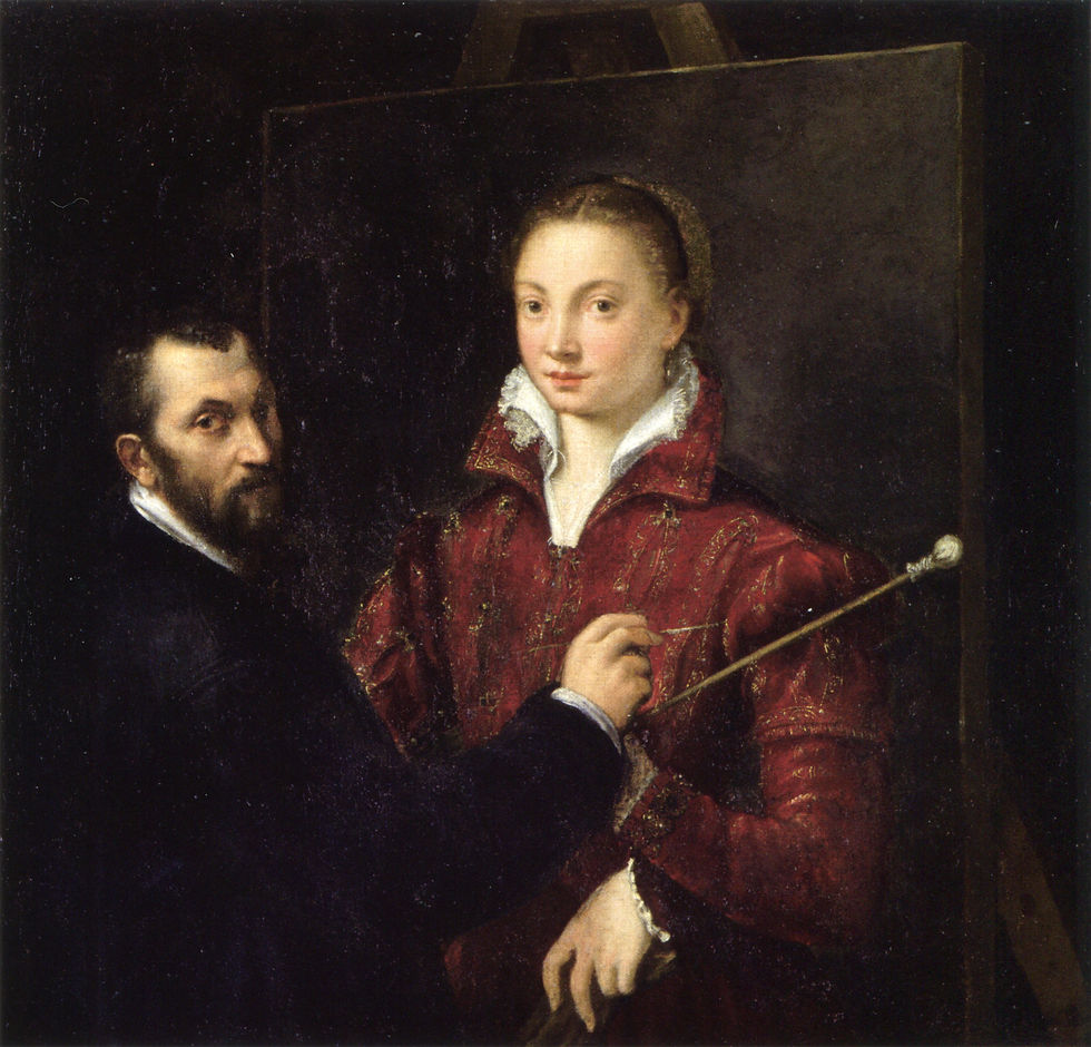 Sofonisba Anguissola, Bernardino Campi painting Sofonisba Anguissola, 1559, oil on canvas, Pinacoteca Nazionale, Siena