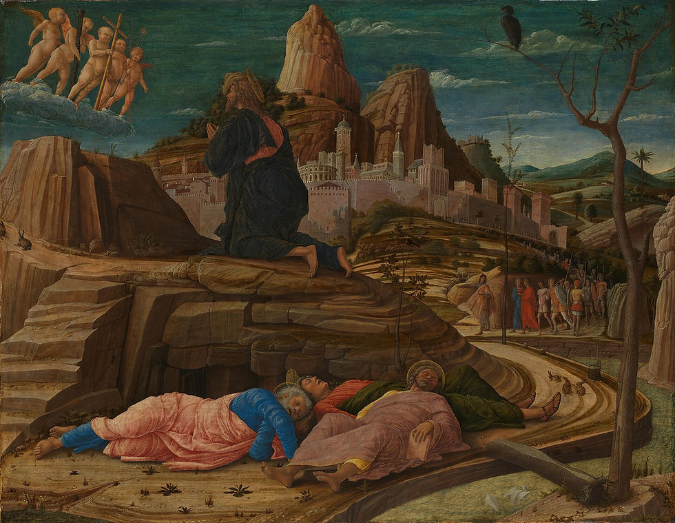 Andrea Mantegna, The Agony in the Garden of Gethsemane, c 1455, tempera on panel, National Gallery, London