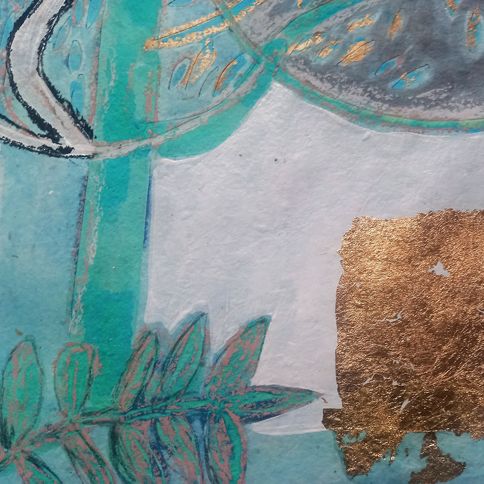 Thumbnail: Blue landscape 2: woodcut / monotype