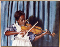 "little girl with her violin"