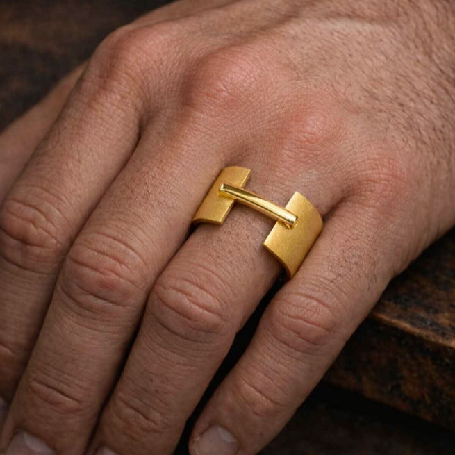 Miniature : Bague Hyphen Simplicity Doré à l'or fin