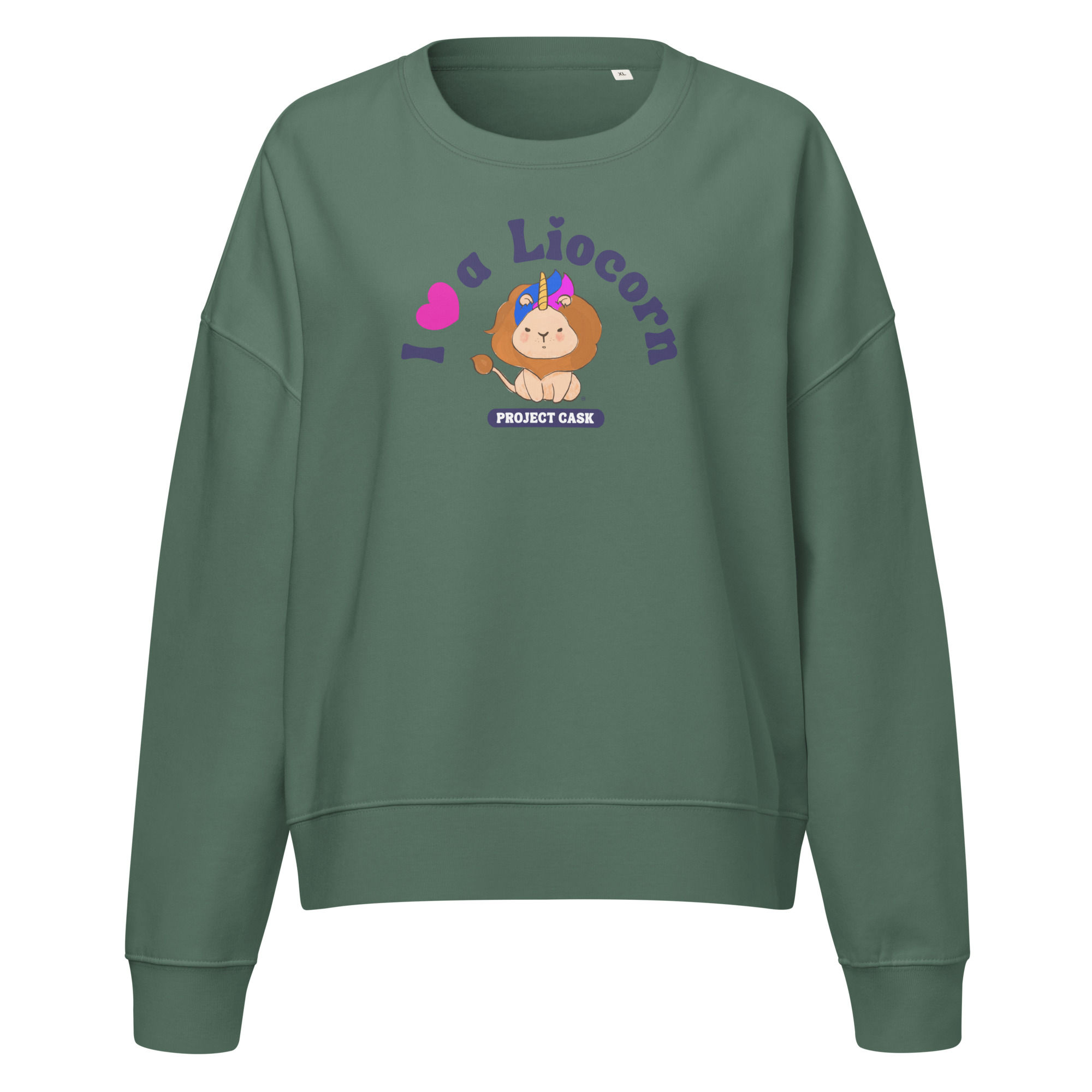 Women’s I Love A Liocorn organic crew neck sweatshirt