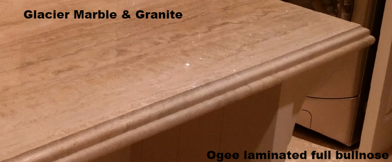 Glaciermarblegranite Our Work Ogee Laminated Full Bullnose Edge
