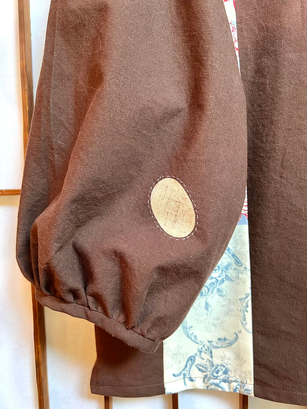 昭和の風呂敷ブラウス 刺し子 Vintage Furoshiki Blouse with Sashiko 