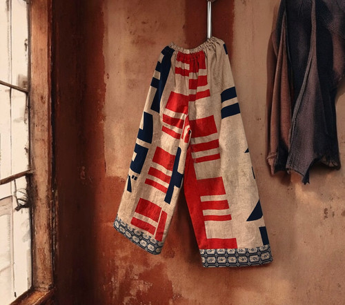 Retro Butter Caramel Flag Pants | MomoyoStoby