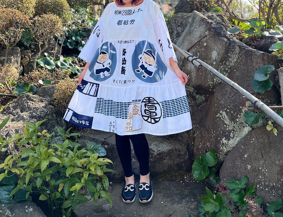 サムネイル： Showa Retro Tenugui Dress