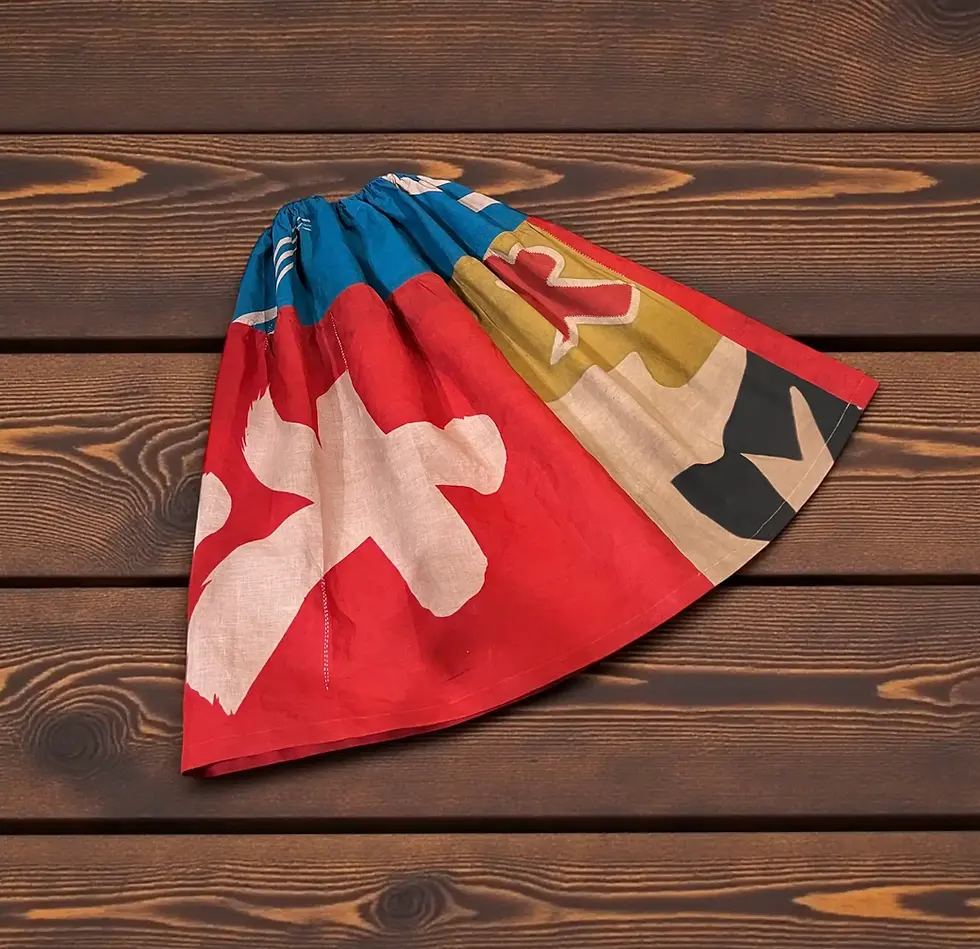 サムネイル： For Ms. C. K : Vintage Banner Persimmon Dyed Tired Skirt