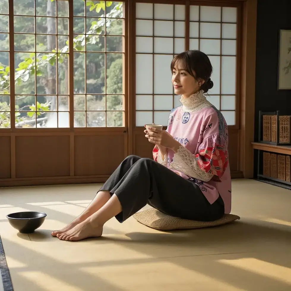サムネイル： Vintage Tenugui Dusty Pink Shirt 