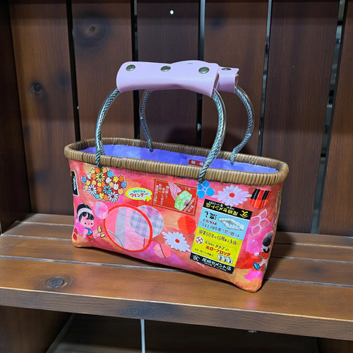 Japanese Vintage Paper-Lacquered Woven Bag 一閑張りかごバッグ