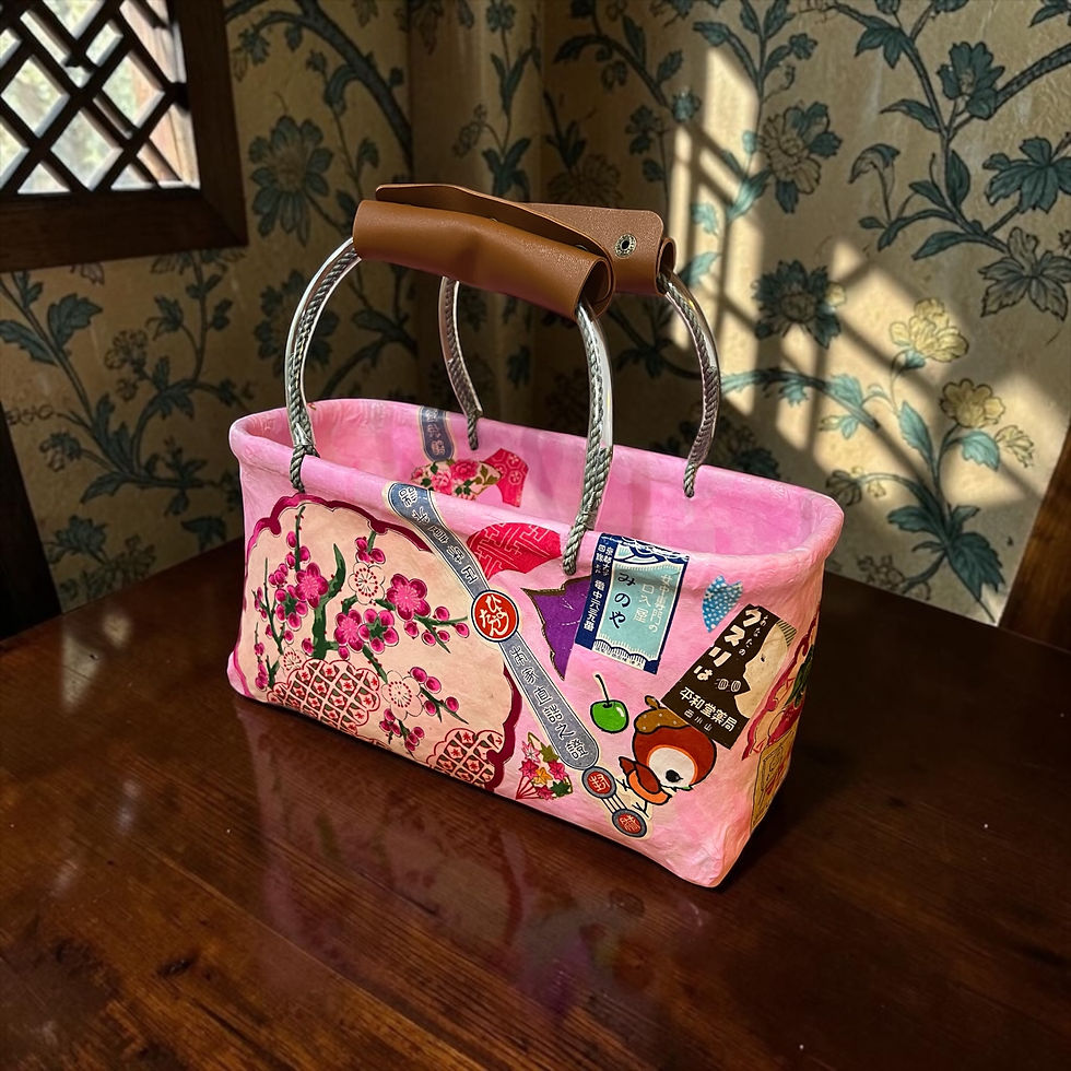 サムネイル： Vintage Japanese Paper-Lacquered Woven Bag