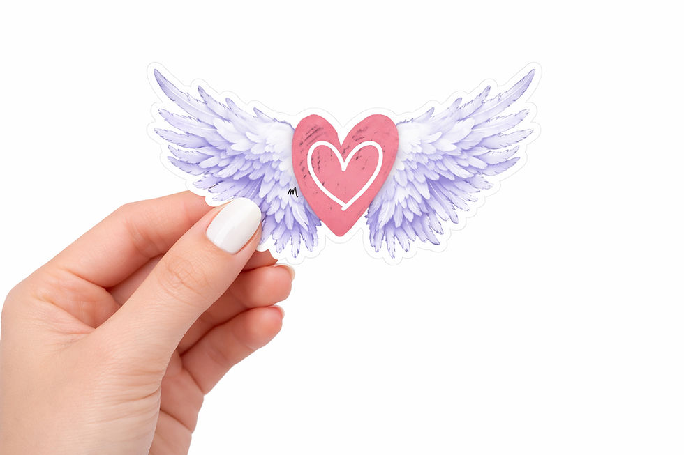 illustrated wings sticker
