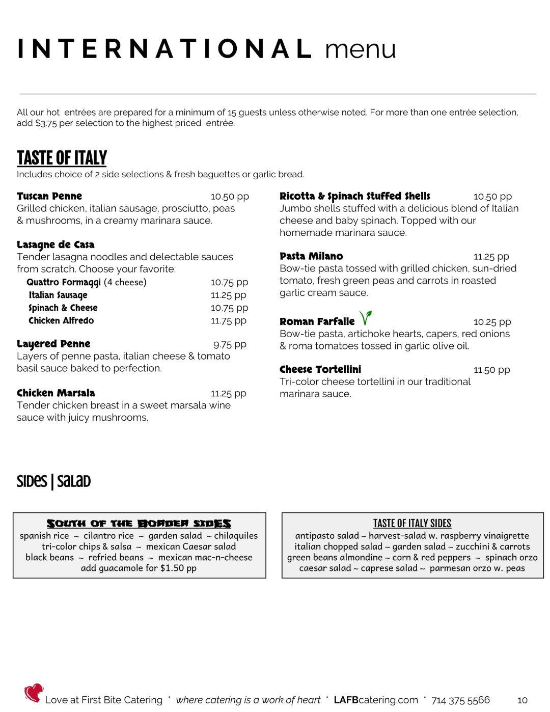 love at first bite menu love at first bite menu
