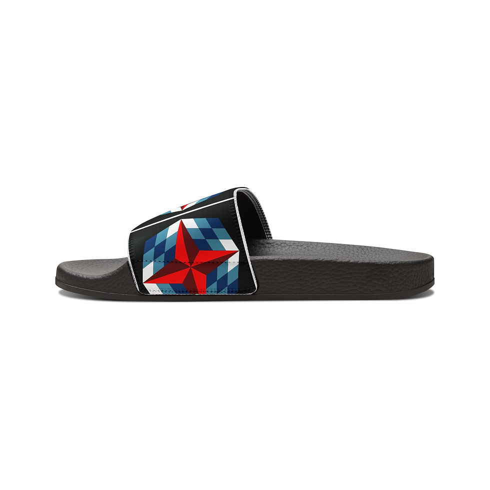 Thumbnail: 1776 Patriotic Star - Men's Removable Strap Sandals Design by Rose Mapel