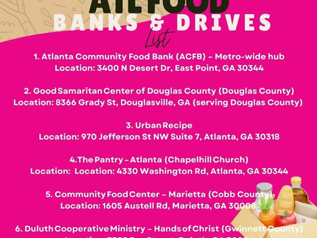 ATLANTA FOOD BANKS & DRIVES LIST