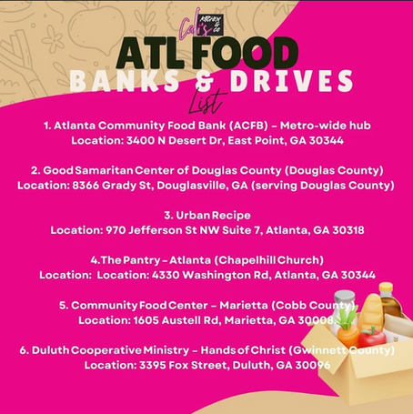 ATLANTA FOOD BANKS & DRIVES LIST