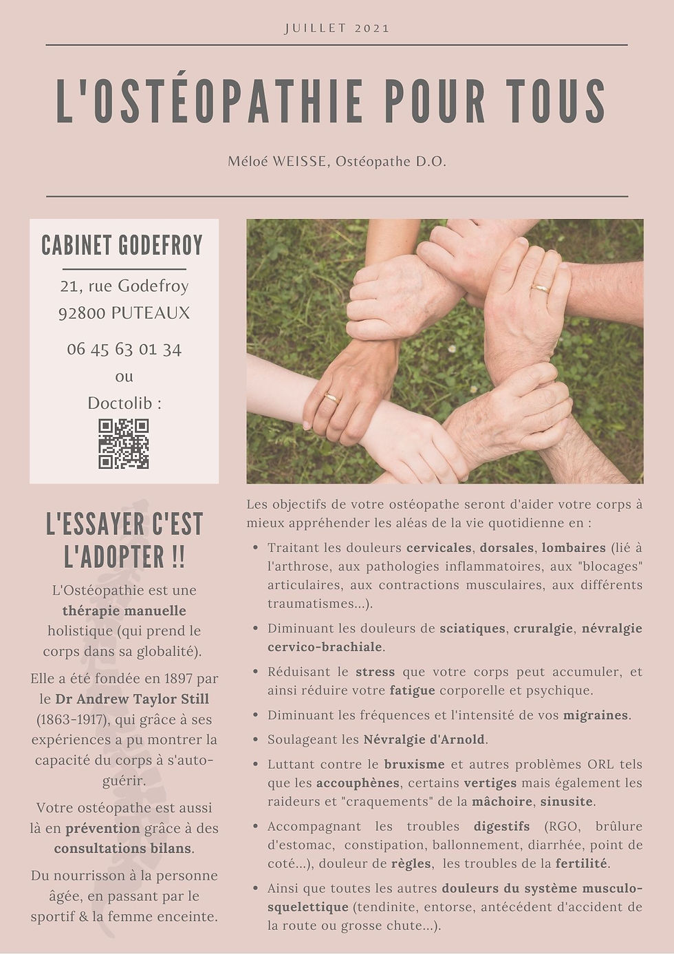 L'ostéopathie pour tous !