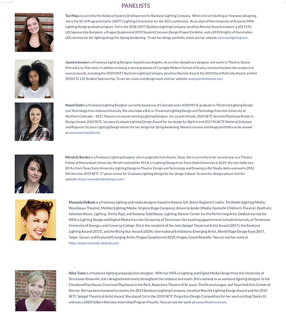 SETC Lighting Design Panelist