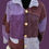 Thumbnail: Shade of purple hand-knit button-front cardigan