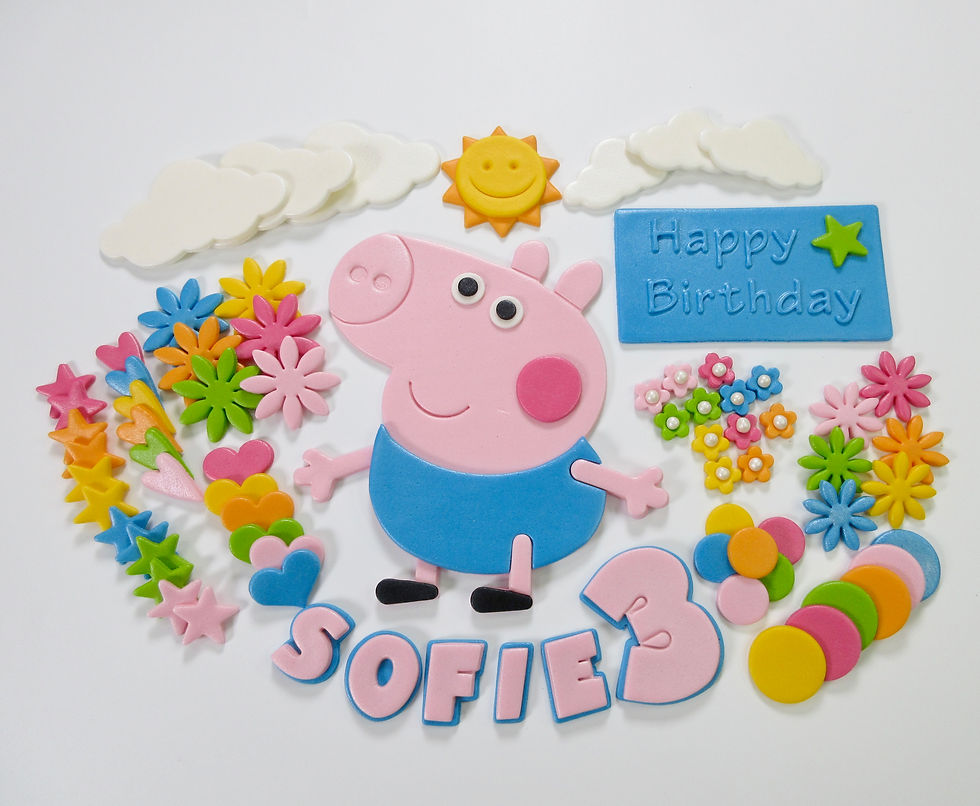 Peppa Pig Fondant Toppers Cake Decorations